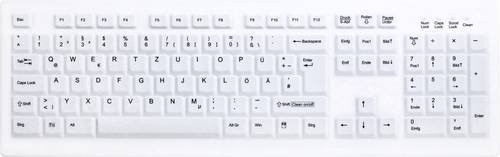 Active Key Medical Key AK-C8100F Hygiene-Tastatur USB Deutsch QWERTZ Weiß mit Silikonmembran - Bild 1