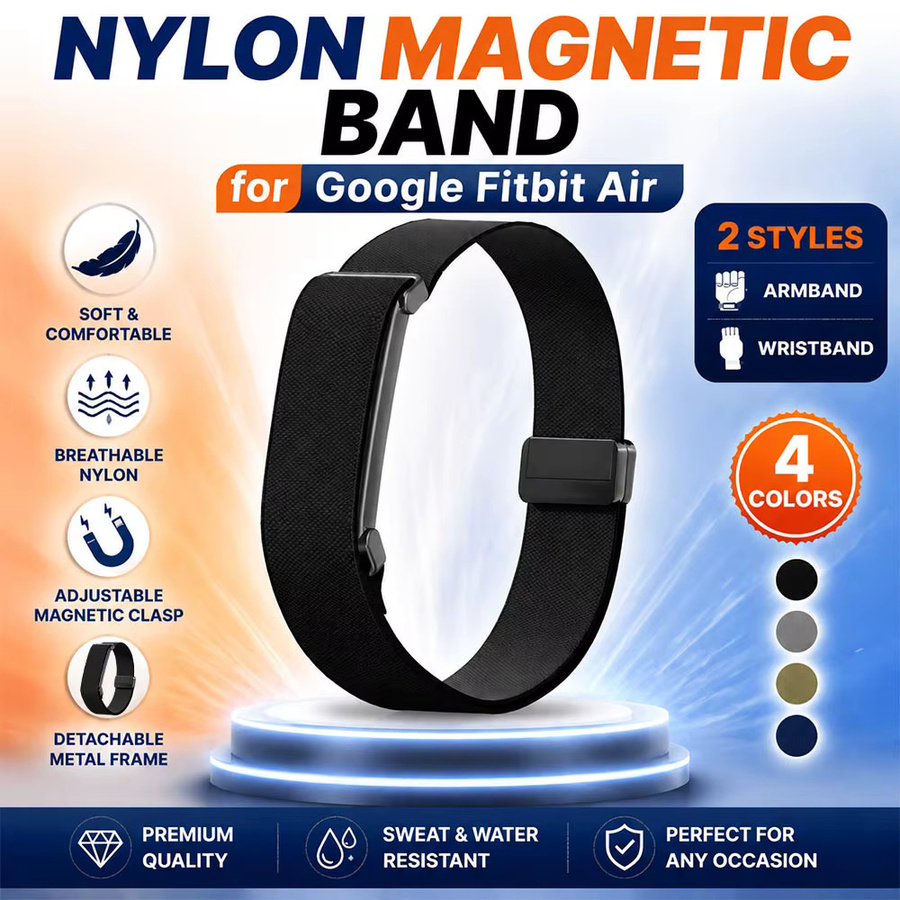 Google Fitbit Air Armband, Nylon-Gewebe, Schwarz, Unisex - Bild 1