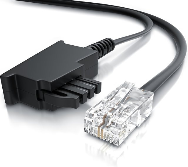 CSL Internet Kabel TAE-F auf RJ45 Ethernet/LAN Kabel, schwarz, Länge: 30 m - Bild 1