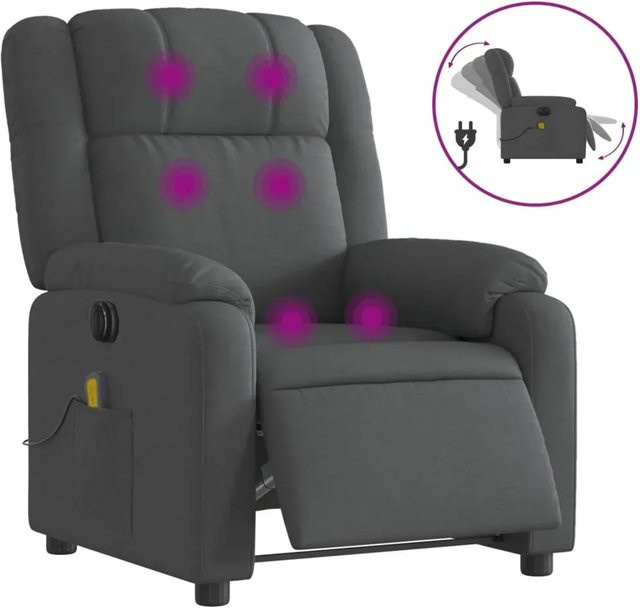 vidaXL Massagesessel Elektrisch Modell 6 in Dunkelgrau mit Samtbezug - Bild 1
