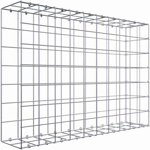 Gabiona Anbaukorb Typ 2 aus Stahl in Silbergrau, B/T/H: 70 x 100 x 20 cm - Bild 1
