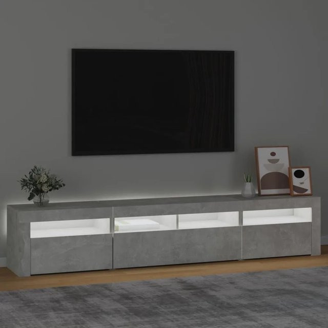vidaXL TV-Schrank mit LED-Beleuchtung in Betongrau, B/T/H: 210 x 35 x 40 cm - Bild 1