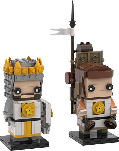 GOBRICKS Monty Python Bausteine, Arthur und Patsy Figur, Bunt / Mehrfarbig - Bild 1