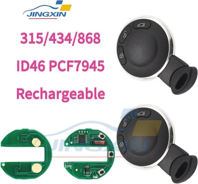 JING XIN Auto Fernbedienung Schlüssel für BMW Mini Cooper mit PCF 7945 Chip und CAS System, Farbe: Schwarz - Bild 1