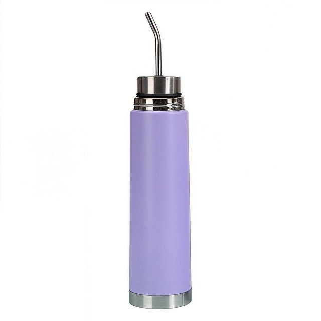 HZtiankong 2-in-1 Thermobecher aus Edelstahl als Vakuumbecher und Yerba Mate Flasche mit Strohhalm, Violett, 500 ml - Bild 1