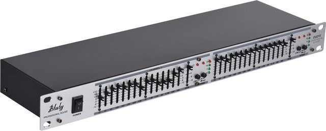 Btuty EQ-215 Zweikanaliger 15-Band-Equalizer in 1U-Rackmontage, 2-Kanal-Stereo-Grafik-Equalizer, Schwarz - Bild 1