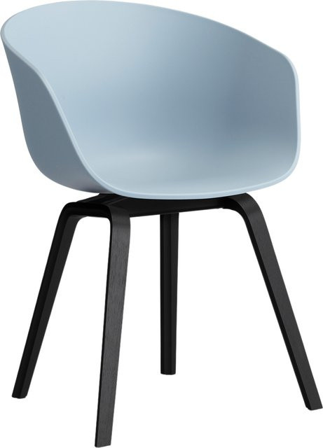 HAY About A Chair AAC 22 mit Armlehnen in Blau aus Polypropylen und Holz - Bild 1