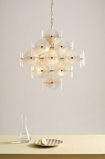 Jotex AVARO Deckenlampe modern in Gold/Messing mit Glas und Marmor, Durchmesser: 60 cm - Bild 1