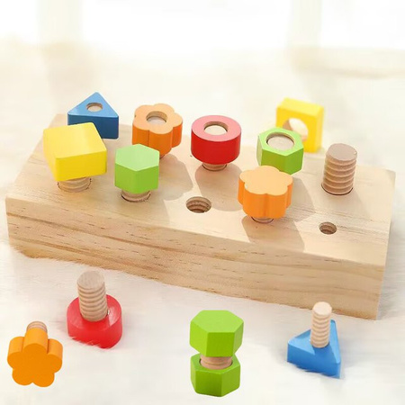 Brozebra Holz Mutter Schrauben Bausteine, Sortierer Spielzeug