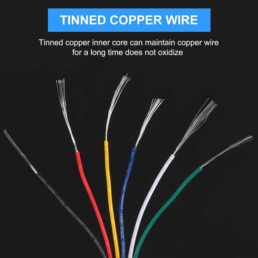 Silikon-Elektrokabel Set aus verzinntem Kupfer, 18 AWG, 6 Farben, flexibles Anschlusskabel-Set mit Werkzeugen - Bild 2