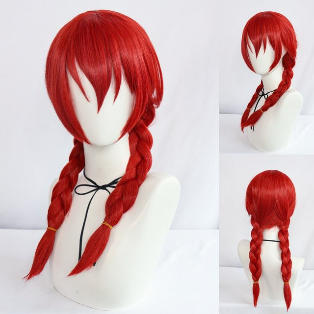 WHIMSICAL W Cosplay Perücke, Amano Miu, roter Zopf, 20 Zoll, synthetisch - Bild 1