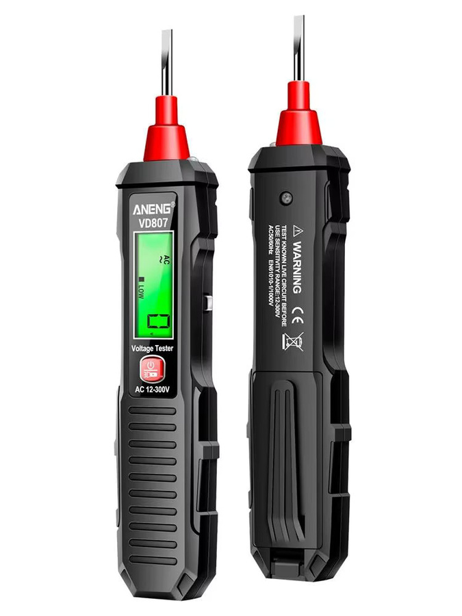 Gaqqee Intelligenter Spannungsdetektor mit digitalem Dual-Farbe-Display für AC 12-300V in Rot - Bild 7