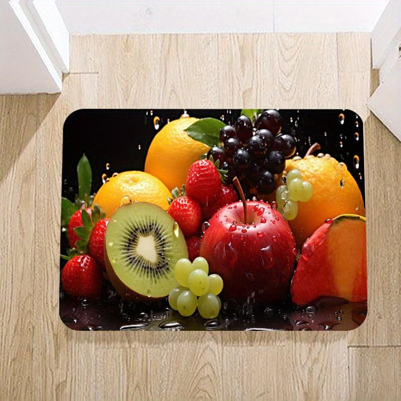 Luxus-Flanell-Küchenmatte mit Obst-Design, rutschfest und wasserdicht, B/B: 40 x 120 cm - Bild 2