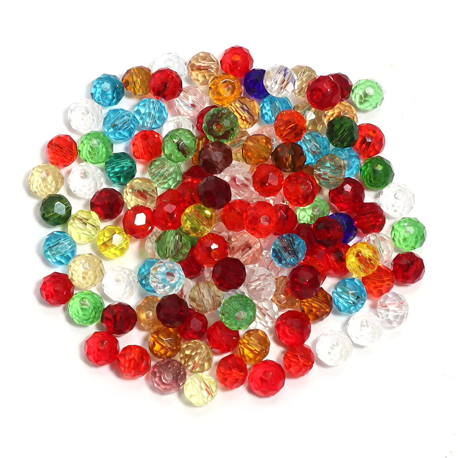 lingsai Glas-Doppelkegel-förmige Perlen, facettierte Kristallperlen, 3–10 mm - Bild 3