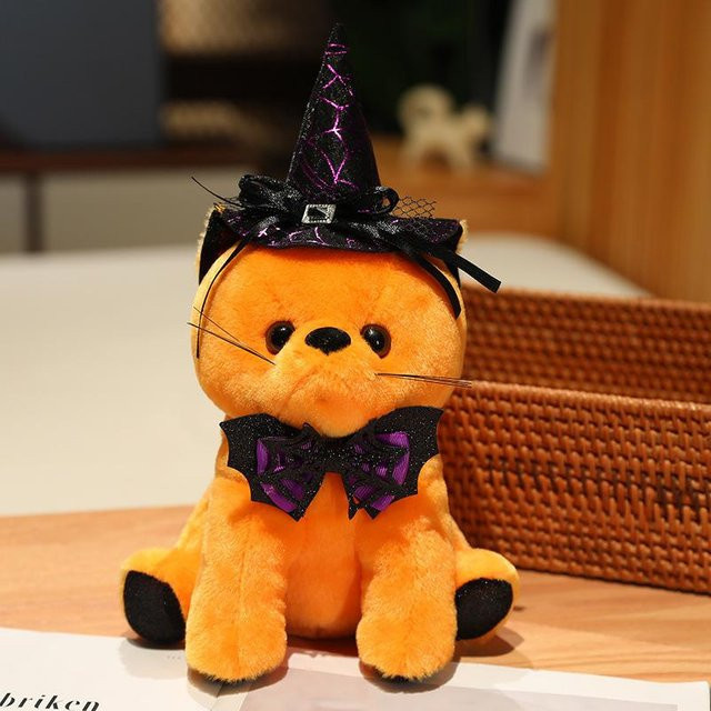 Halloween schwarze Katze Puppe, Plüschtier, 28cm - Bild 1