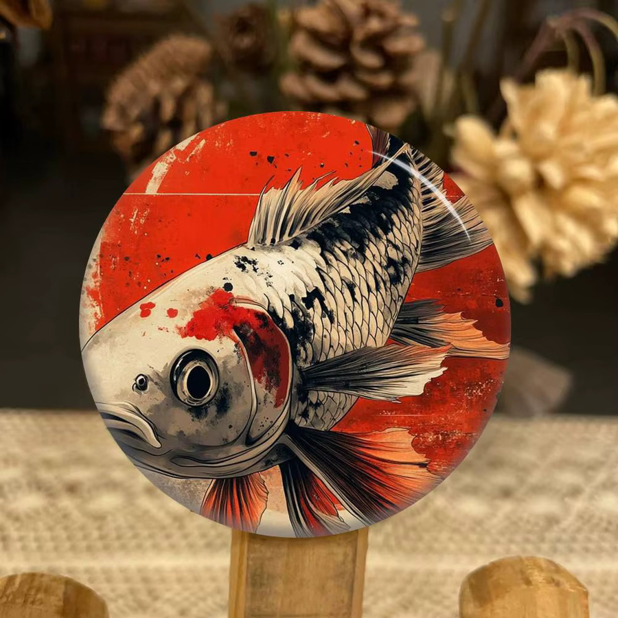 Bilibili Brosche, Japanischer roter Koi-Fisch, Anime-Anstecknadel, Unisex - Bild 3