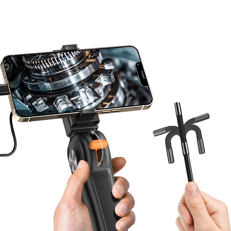 BUMBORN 2-Wege-Lenkendoskopkamera für iOS und USB-C, 1080P HD Inspektionskamera für Rohrleitungen, Schwarz - Bild 5