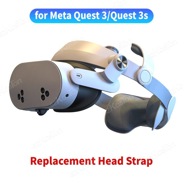 SZKOSTON Komfort-Kopfband für Meta Quest 3S und Quest 3 VR-Headset mit austauschbarem Elite-Gurt in Weiß - Bild 1