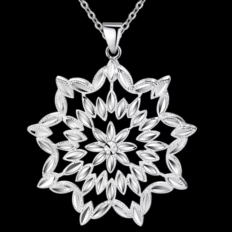 BJXMOSO Halskette mit Anhänger, 925 Silber, Blume, Damen - Bild 4