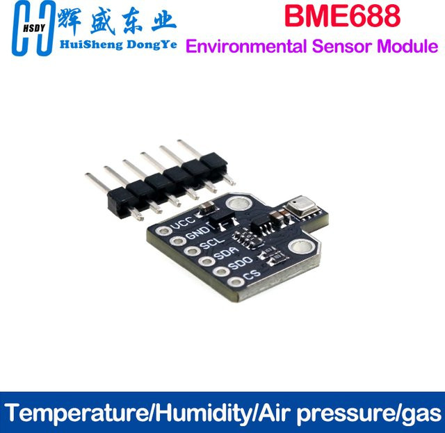 HUISHENGYUFA BME688 Umweltsensormodul für Temperatur, Luftfeuchtigkeit, Luftdruck und Gas in Schwarz für Smart Home und IoT-Projekte - Bild 1