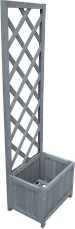 vidaXL Spalier mit Blumenkasten aus massivem Tannenholz in Grau, B/T/H: 40 x 30 x 135 cm