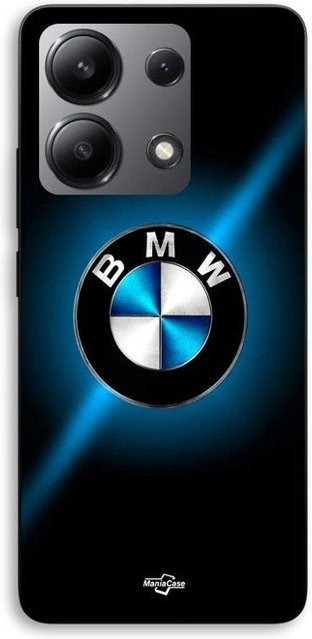 Maniacase Schutzhülle für Xiaomi Redmi Note 13 4G mit BMW Logo in Schwarz und Blau glänzend - Bild 1