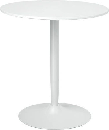 HOMCOM Runder Esstisch für 2 Personen in Weiß mit Stahlbein und MDF-Platte, Durchmesser: 70 cm, Höhe: 75 cm