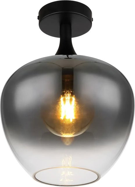 Globo Pendelleuchte Maxy Schwarz aus Metall und Glas mit E27 Fassung, Höhe: 31,5 cm, Durchmesser: 24 cm - Bild 1