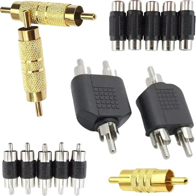 Y Audio-Adapter Kopfhöreranschluss Buchse auf 2 Cinch-Klinkenstecker in Gold - Bild 1