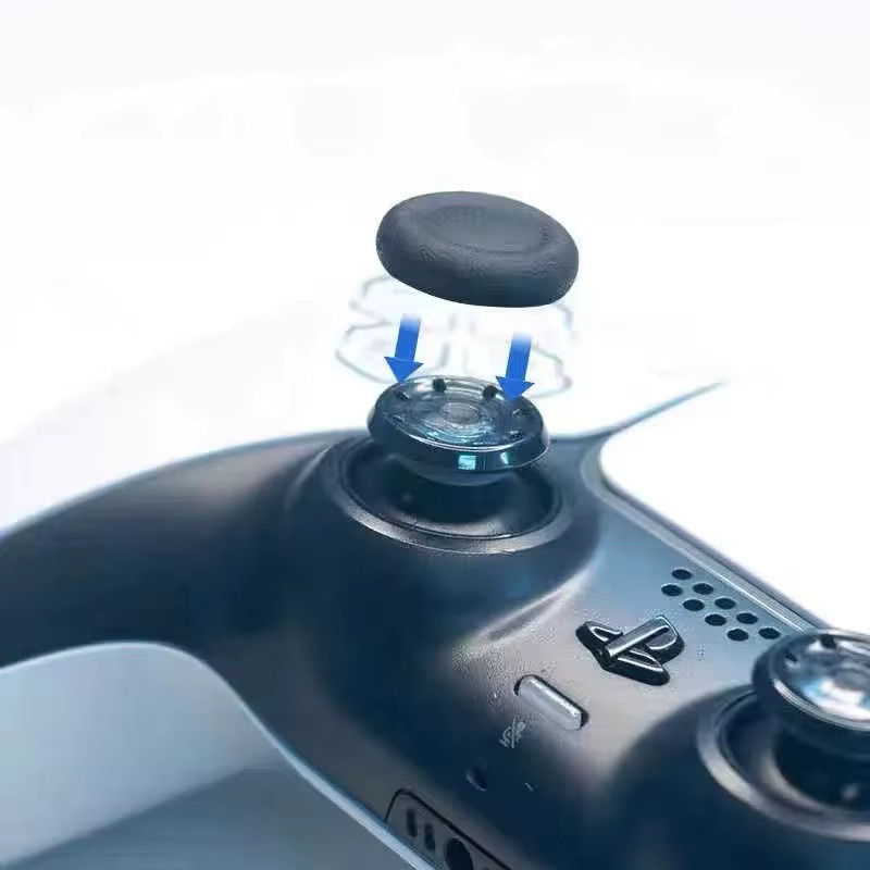 Sony Silikon-Daumengriffe für PS5 und PS4 Controller, rutschfeste Joystick-Abdeckung in Schwarz - Bild 3