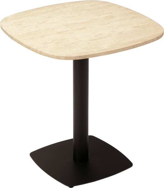 UMAGE Gather Cafe Tisch in Beige aus Marmor oder Travertin mit Stahlgestell - Bild 1