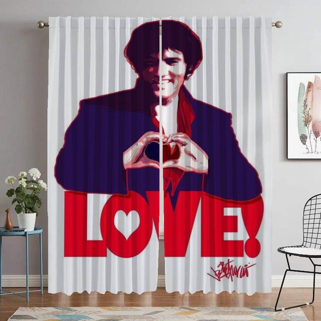Elvis Elegante Tüll-Raumvorhänge aus Polyester, 2 Stück, Weiß, B: 86 cm, H: 137 cm - Bild 1