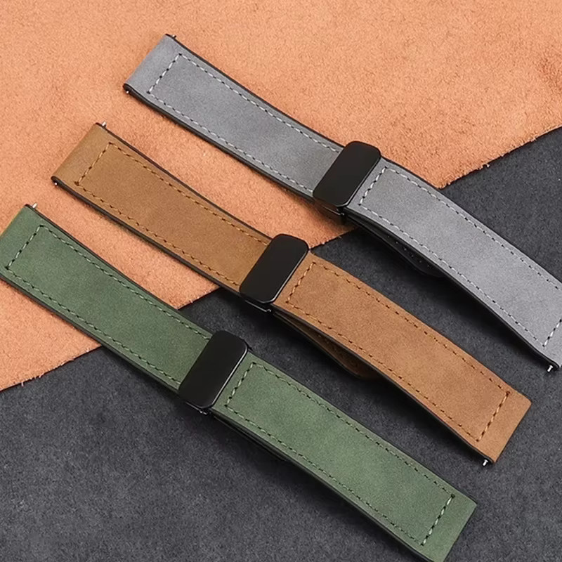 Uhrenarmband Leder-Silikon, 22 mm, Unisex - Bild 1