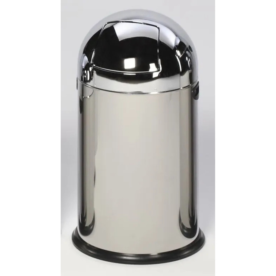 PROREGAL Klassischer Abfallsammler mit Einwurfklappe und Inneneinsatz, Edelstahl, Silber, H x B x T: 73 x 46,5 x 46,5 cm - Bild 2