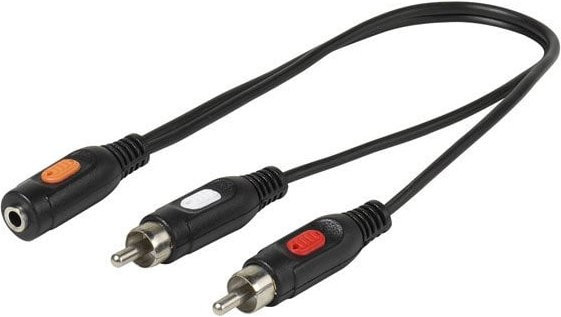 Vivanco 3/41-N Klinkenkabel mit 3,5 mm Jack in Schwarz, Länge: 0,2 m - Bild 1