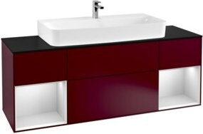 V&B Waschtischunterschrank Finion mit Wandbeleuchtung, Farbe Weiß lackiert, Breite: 160 cm, Tiefe: 50,1 cm, Höhe: 50,1 cm - Bild 1