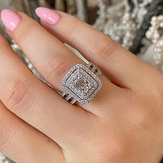 Huitan Ring, Silber, Zirkonia, Damen - Bild 1
