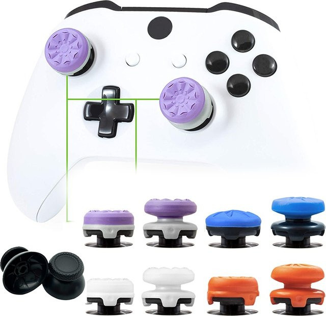 2 Stück Hand Grip Extender Caps für PS4 PS5 und Xbox Controller in Schwarz - Bild 1