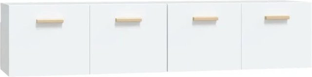 vidaXL Wandschränke 2er-Set Weiß aus Holzwerkstoff B/T/H: 80 x 35 x 36,5 cm - Bild 1
