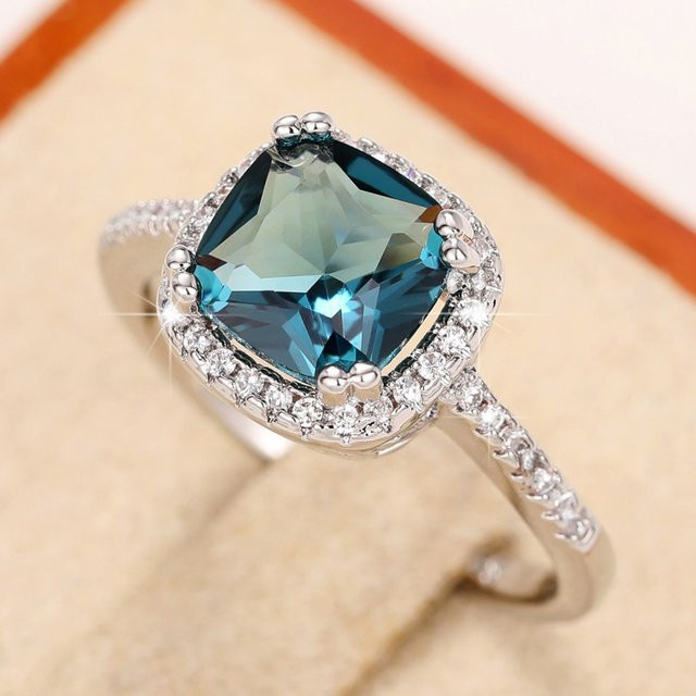 Huitan Ring, blau, Zirkonia, Damen - Bild 1