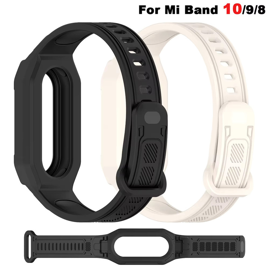 Xiaomi Silikonarmband mit Schutzhülle, Schwarz, Miband 10 9 8 - Bild 1