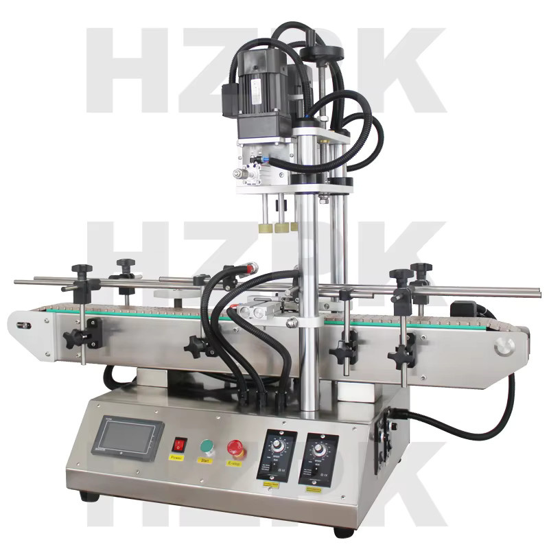 HZPK Automatische Desktop-Verschließmaschine aus Edelstahl in Silber für Shampoo, Händedesinfektionsmittel und Ketchup-Sprühflaschen - Bild 2