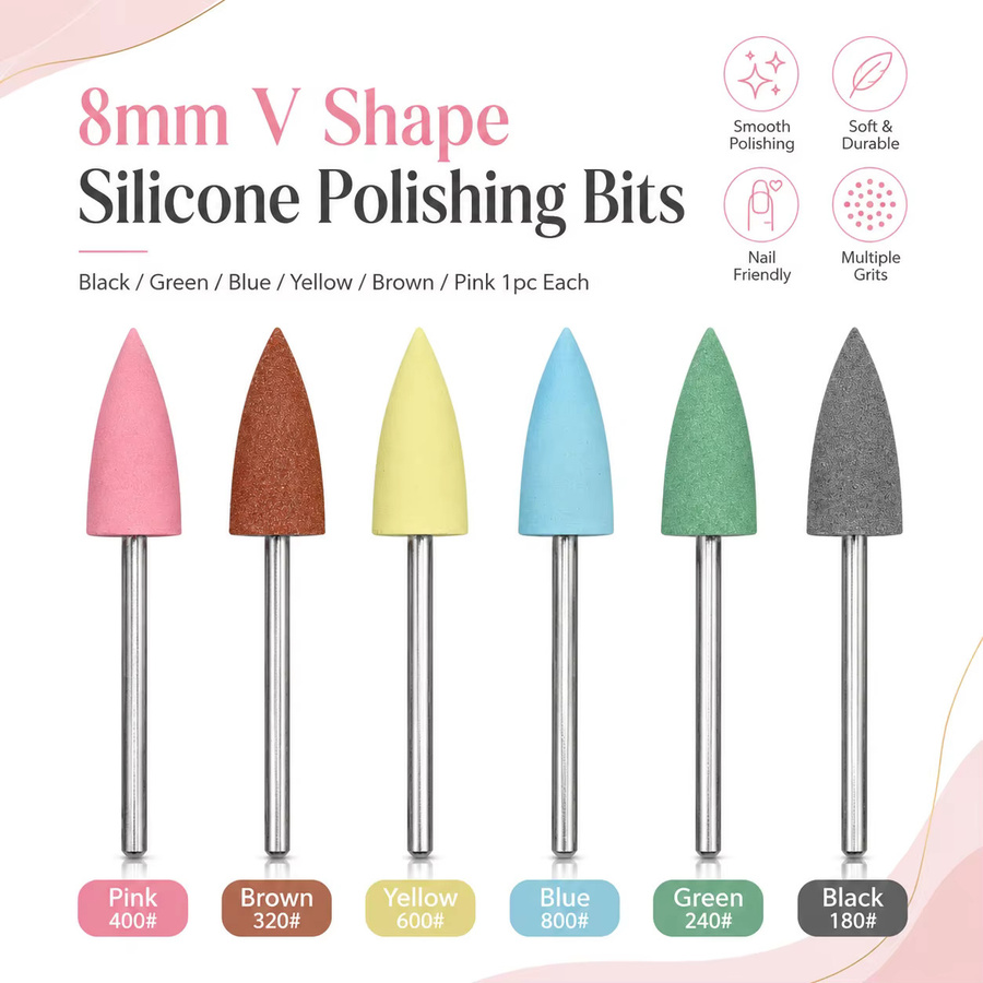 Easy Nail Silikon-Nagelbohrer, V-förmig, 8mm, 2,35mm Schaft - Bild 2