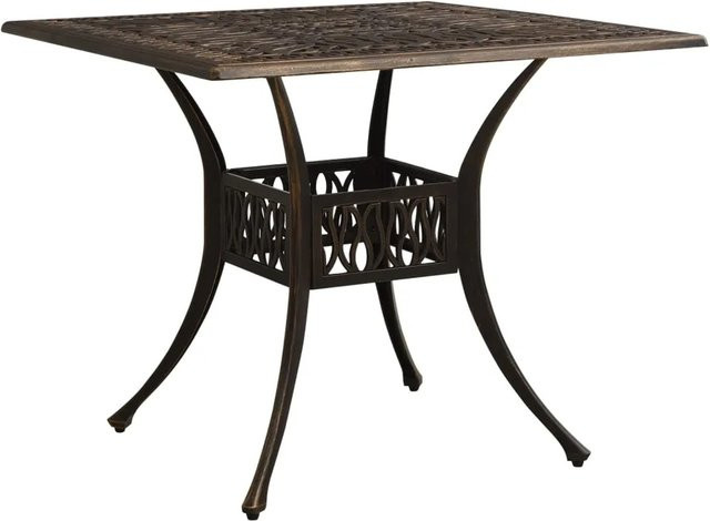 vidaXL Gartentisch aus Aluminiumguss in Bronze, B/T/H: 90 x 90 x 73 cm - Bild 1