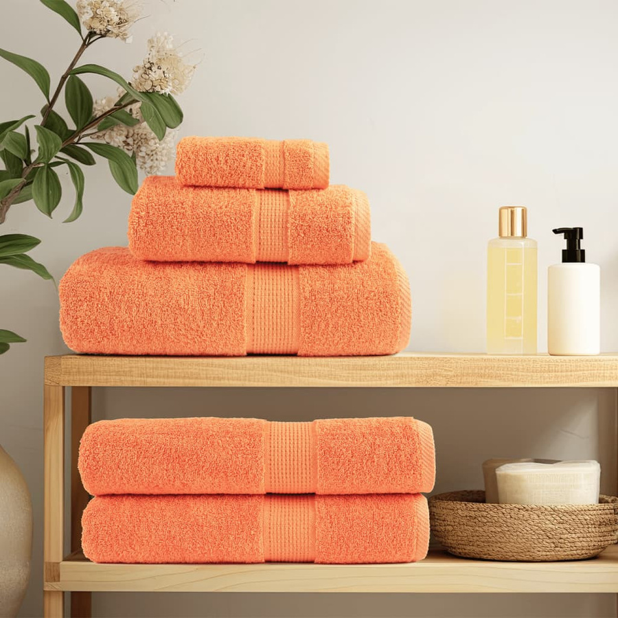 vidaXL Premium Waschhandtücher SOLUND Frottee Orange B/B: 30 x 30 cm, 2 Stück - Bild 2