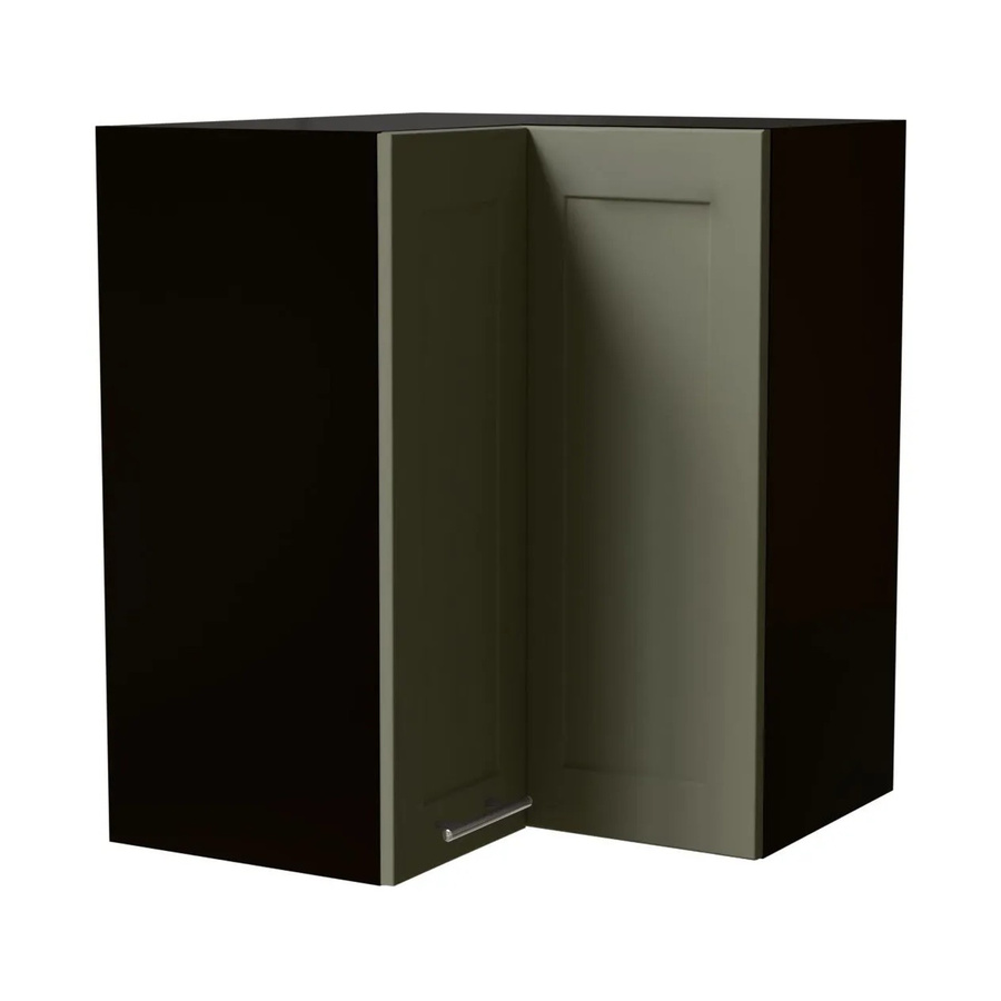 Eckhängeschrank Oslo von Feldmann-Wohnen in Schwarz und Reed Green Matt, B/T/H: 60 x 60 x 72 cm - Bild 2
