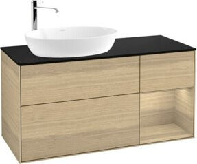 V&B Waschtischunterschrank Finion Wandbeleuchtung in Eiche Oak, Breite: 120 cm, Tiefe: 50,1 cm, Höhe: 50,1 cm - Bild 1