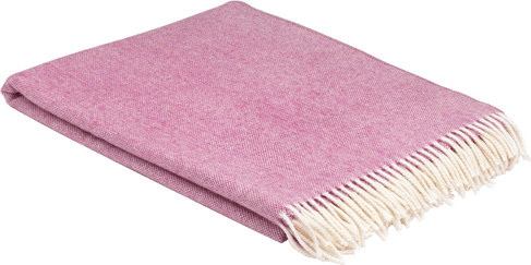 McNutt Merinowolldecke in Pink mit Fransen, B/B/H: 200 x 145 x 1 cm - Bild 1