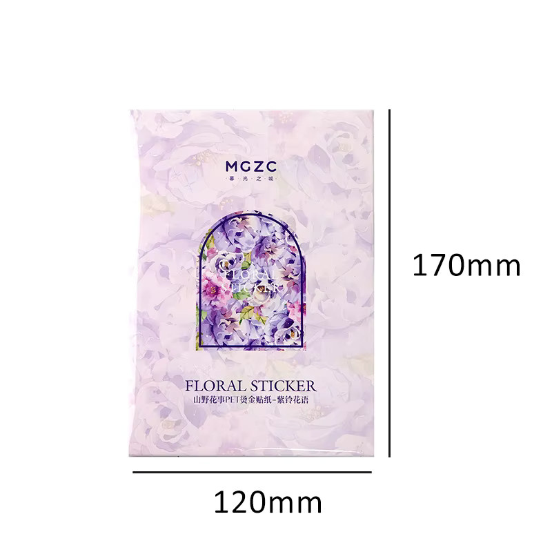 2 Stück Scrapbooking-Aufkleber mit Glitzerblumen und Pflanzen in Mehrfarbig, dekorative PET-Aufkleber für dein DIY-Handbuch - Bild 2