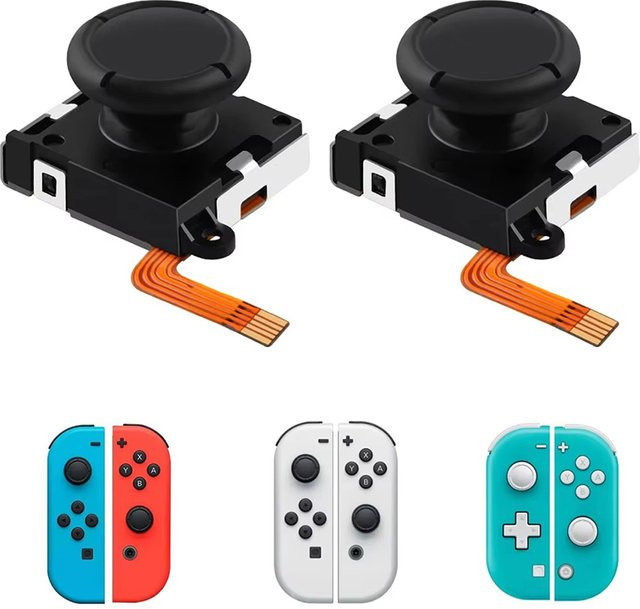 Viesrita Hall-Effekt Joystick Ersatzteil Set für Nintendo Switch JoyCon, Schalter Lite und Schalter OLED, 3D Analog Stick Sensor Potentiometer Modul, Schwarz, 1/2 Stück - Bild 1